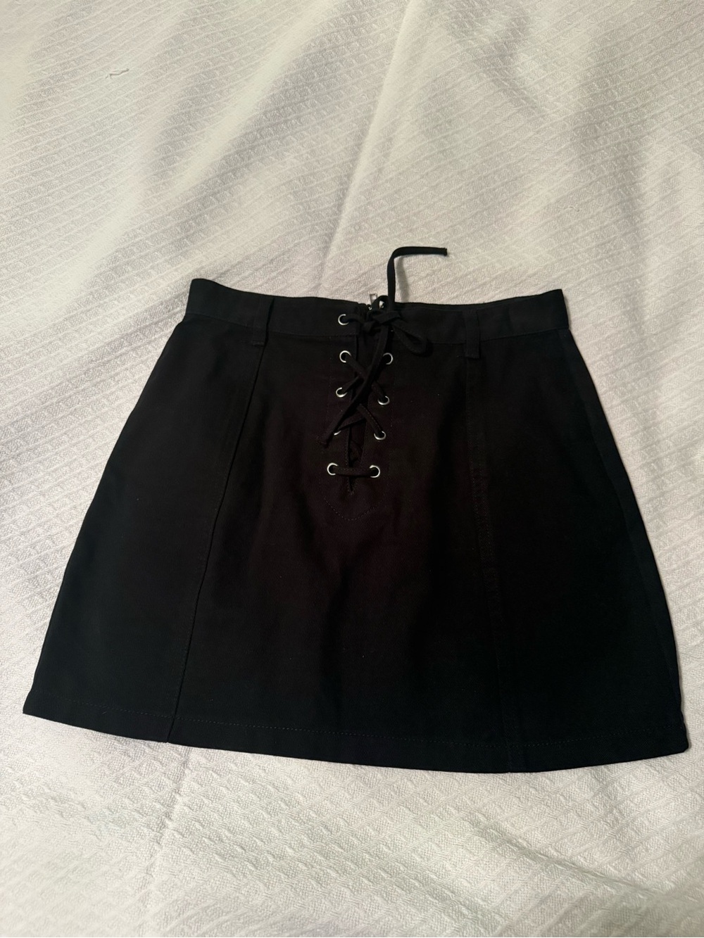 Black Lace-Up A-Line Women's Skirt